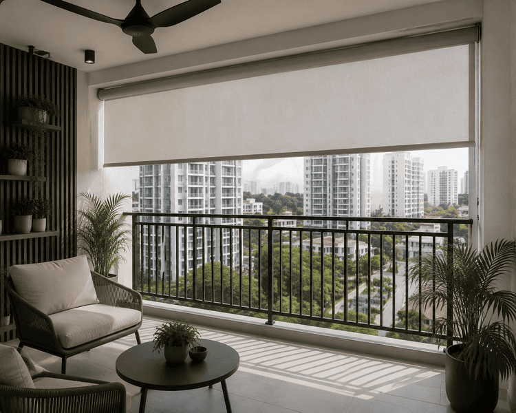 Outdoor blinds installation Singapore by XFR HOME